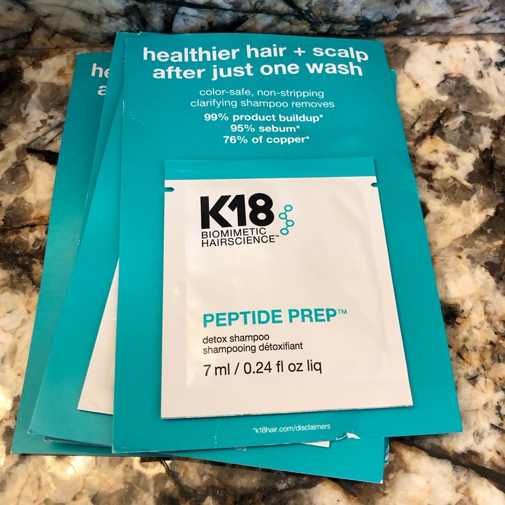 5 pcs K18 Peptide Prep Detox Shampoo Sample Packs